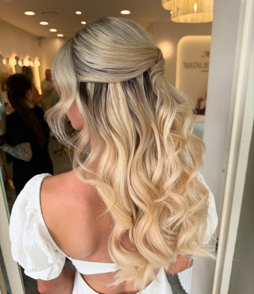 Elegant Half-Up Waves