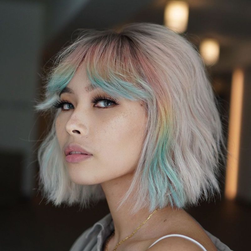 Colored Short Girl Hairstyles Ideas