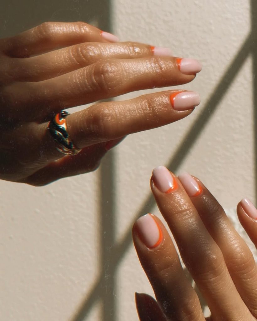 Orange Shade Manicure